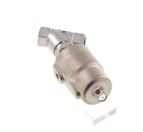 Vanne à siège incline G3/4'' PTFE 20bar NC Acier inoxydable/laiton AL2