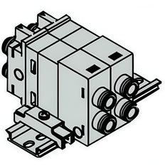 SMC Double Vérification Collecteur Vanne Pneumatique 8mm Push-In - VQ2000-FPG-C8C8