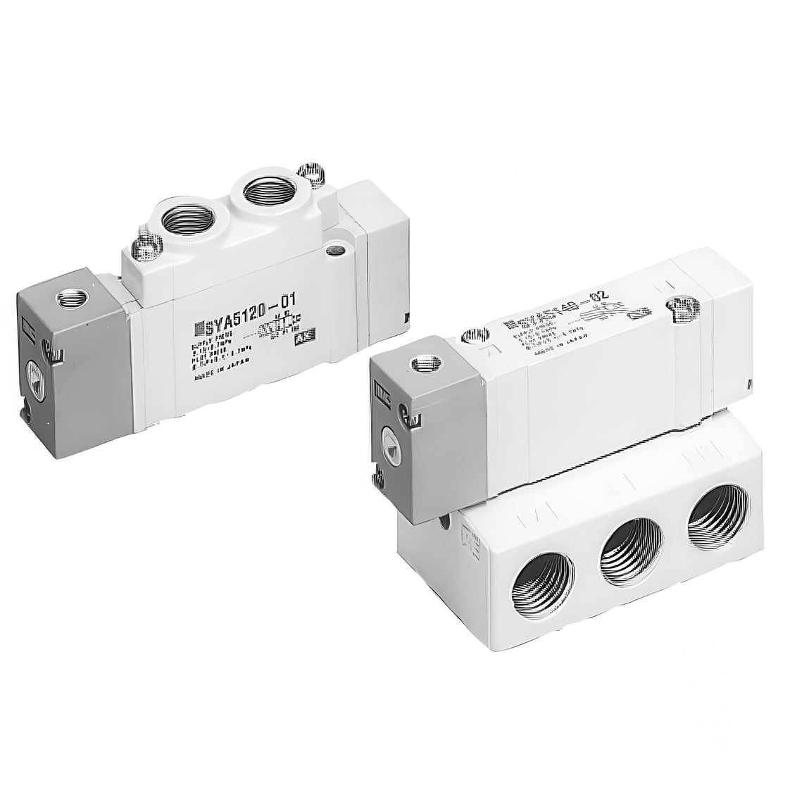 SMC 5/2 Voie En Ligne Soupape À Air Actionnée 6mm Push-In - SYA3120-C6