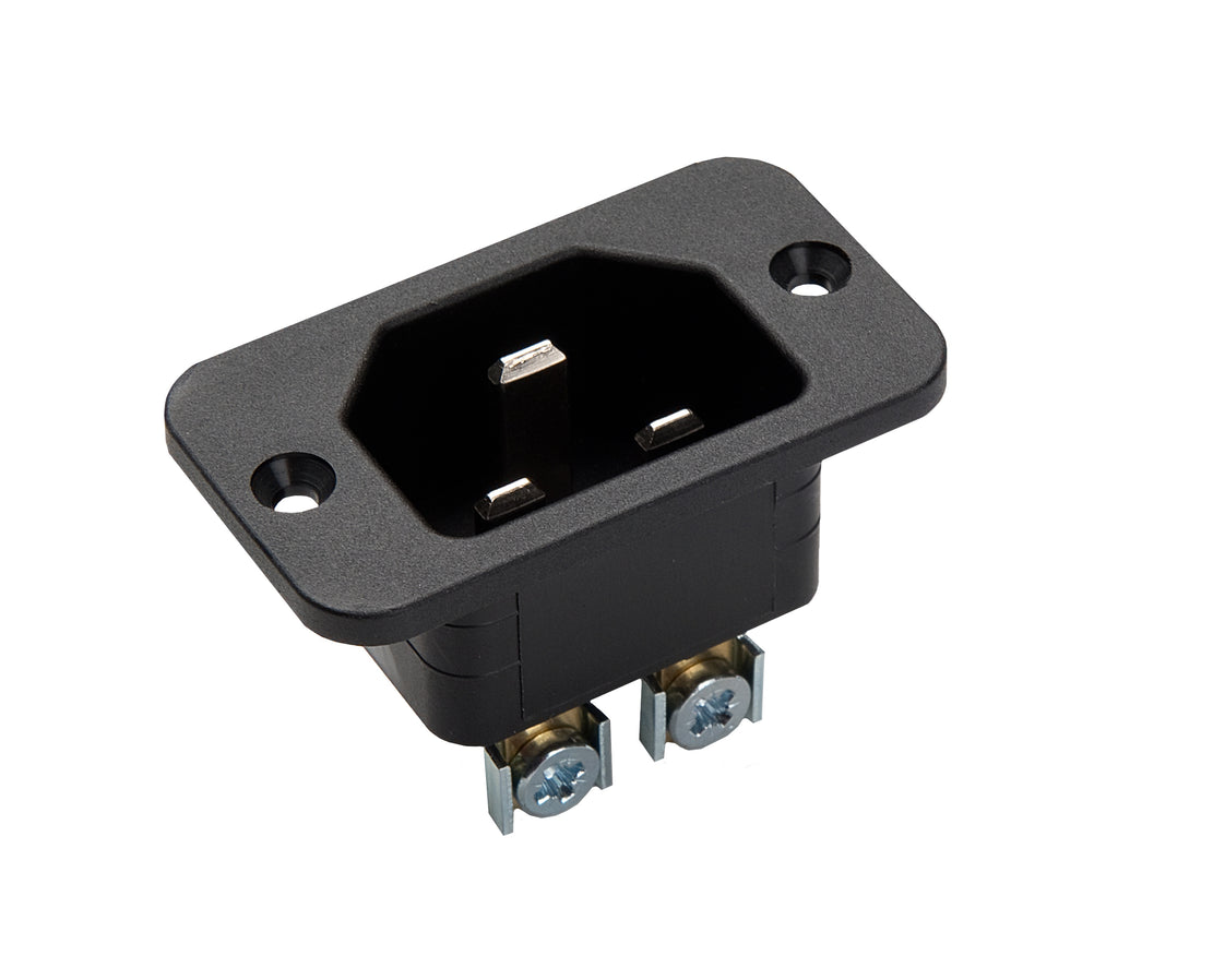 Martin Kaiser Grounded Device Plug C22 Black Flange Mount Screw Clamp - 836/sw [25 Pieces]