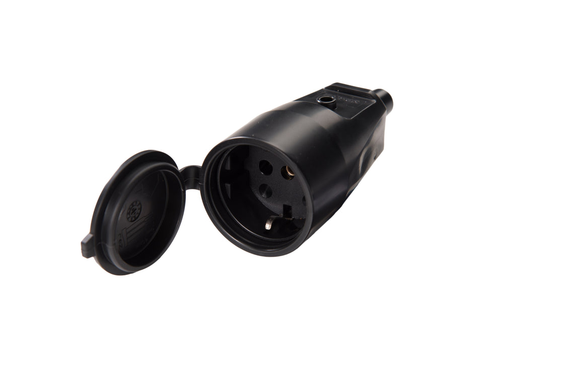 Martin Kaiser PVC Coupling Socket IP44 With Shutter Black - 552K/SW [20 Pieces]
