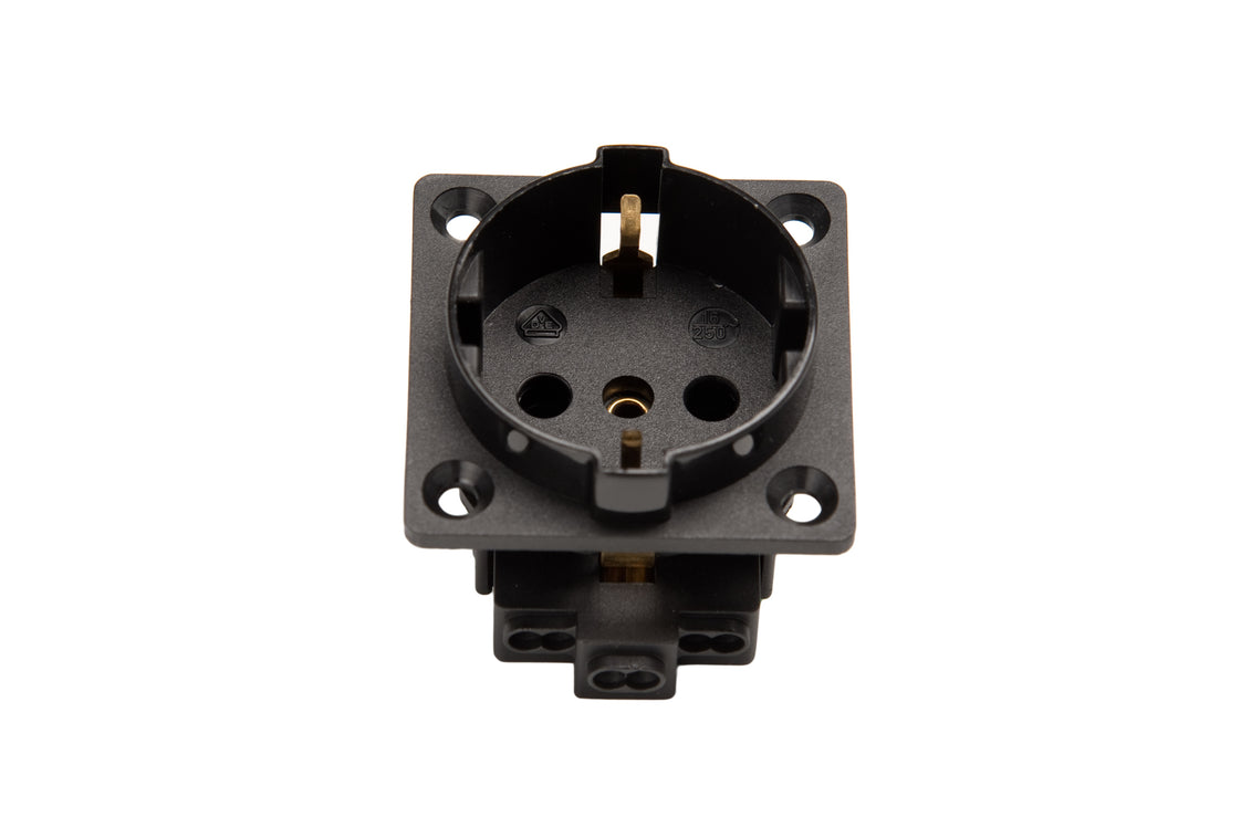 Martin Kaiser 1-Way Flush-Fitting Socket Plug IP20 Black - 385K/1/sw [35 Pieces]