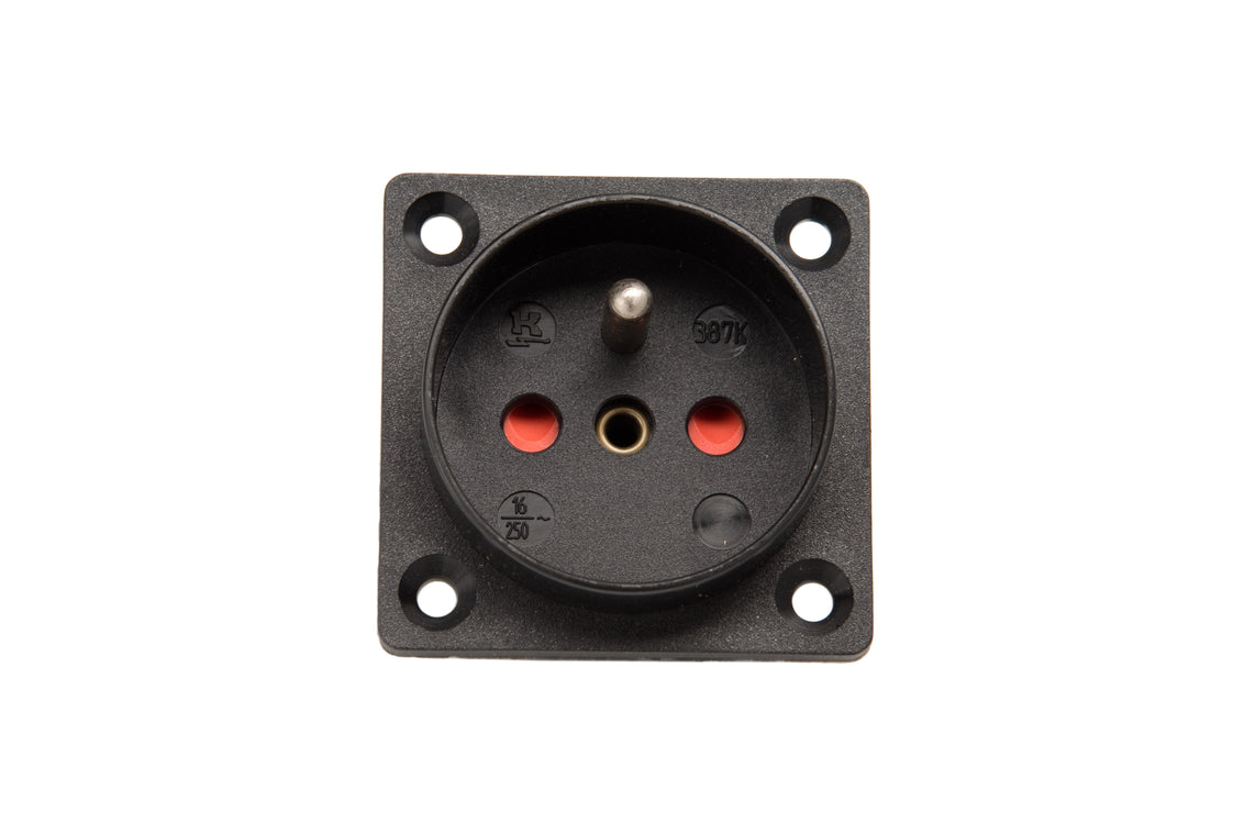 Martin Kaiser Prise encastrée 1 voie avec broche de mise à la terre IP20 Noir - 387K/1/sw [45 Pièces]