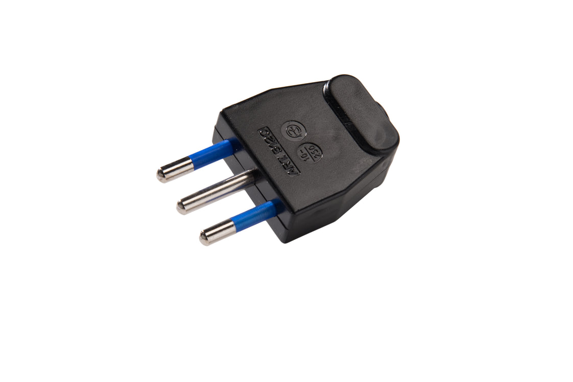 Martin Kaiser 10 Amp Italian Plug With Earthing Contact Black - 851/SW [50 Pieces] (fiche italienne de 10 ampères avec contact de mise à la terre)