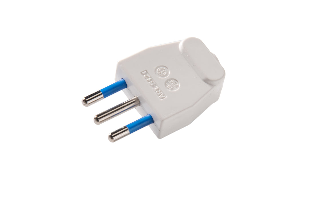 Martin Kaiser Italian Plug 10 Amp Type L With Earthing Contact White - 851/ws [50 Pieces]