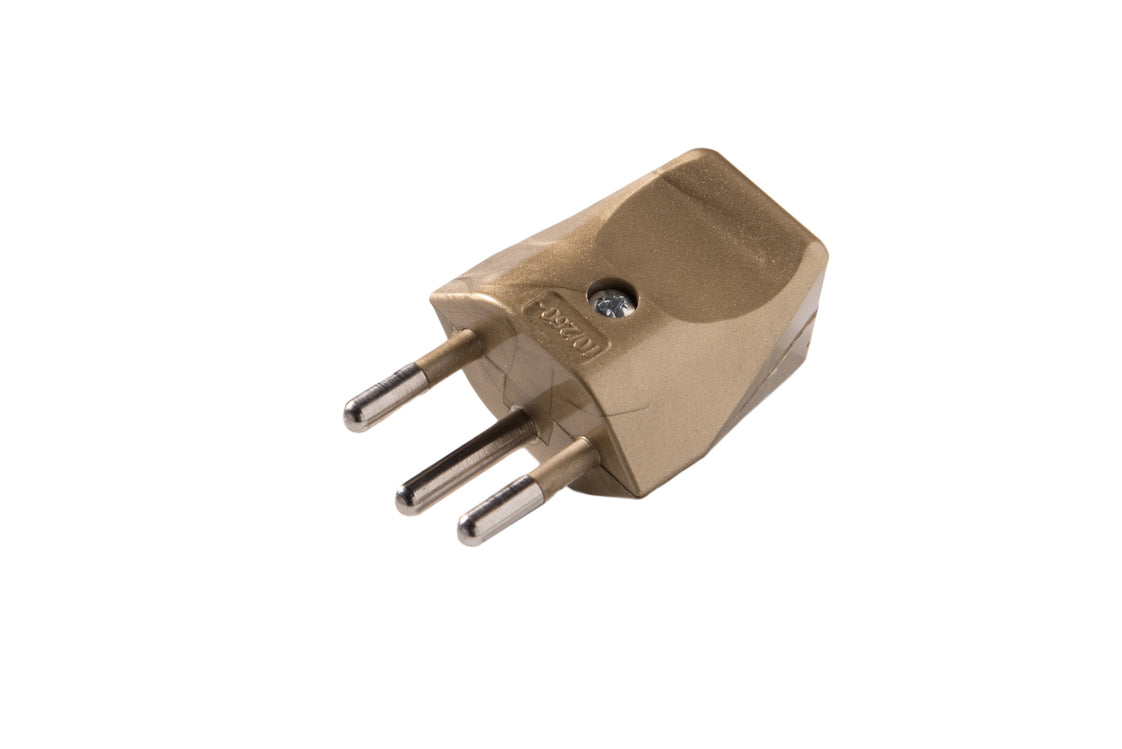 Martin Kaiser Swiss Plug Type 12/10 Amp avec contact de mise à la terre Or - 521N/go [100 Pieces]