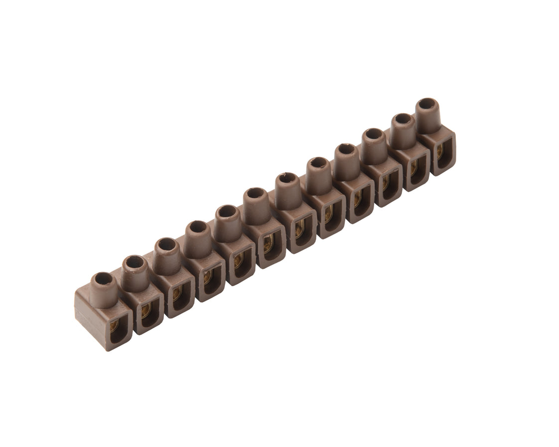 Martin Kaiser Terminal Junction Box 12-Pole 10mm Flexible Brown - 610/br [60 Pieces]