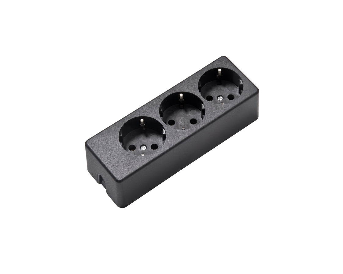 Martin Kaiser 3-Way Socket 35 Degree With Earthing Contact Black (Prise européenne) - 1034/sw [40 Pieces]