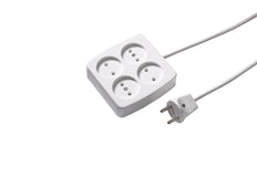 Martin Kaiser 4-Way Unearthed Socket With Cable 1.5m White (Prise européenne) - 510ZL/15/kws [10 Pieces]