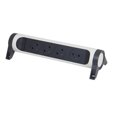 Legrand Premium Prise de Contact 4x2P Sans Cordon Noir Blanc (Prise européenne) - 049465 [5 Pièces]