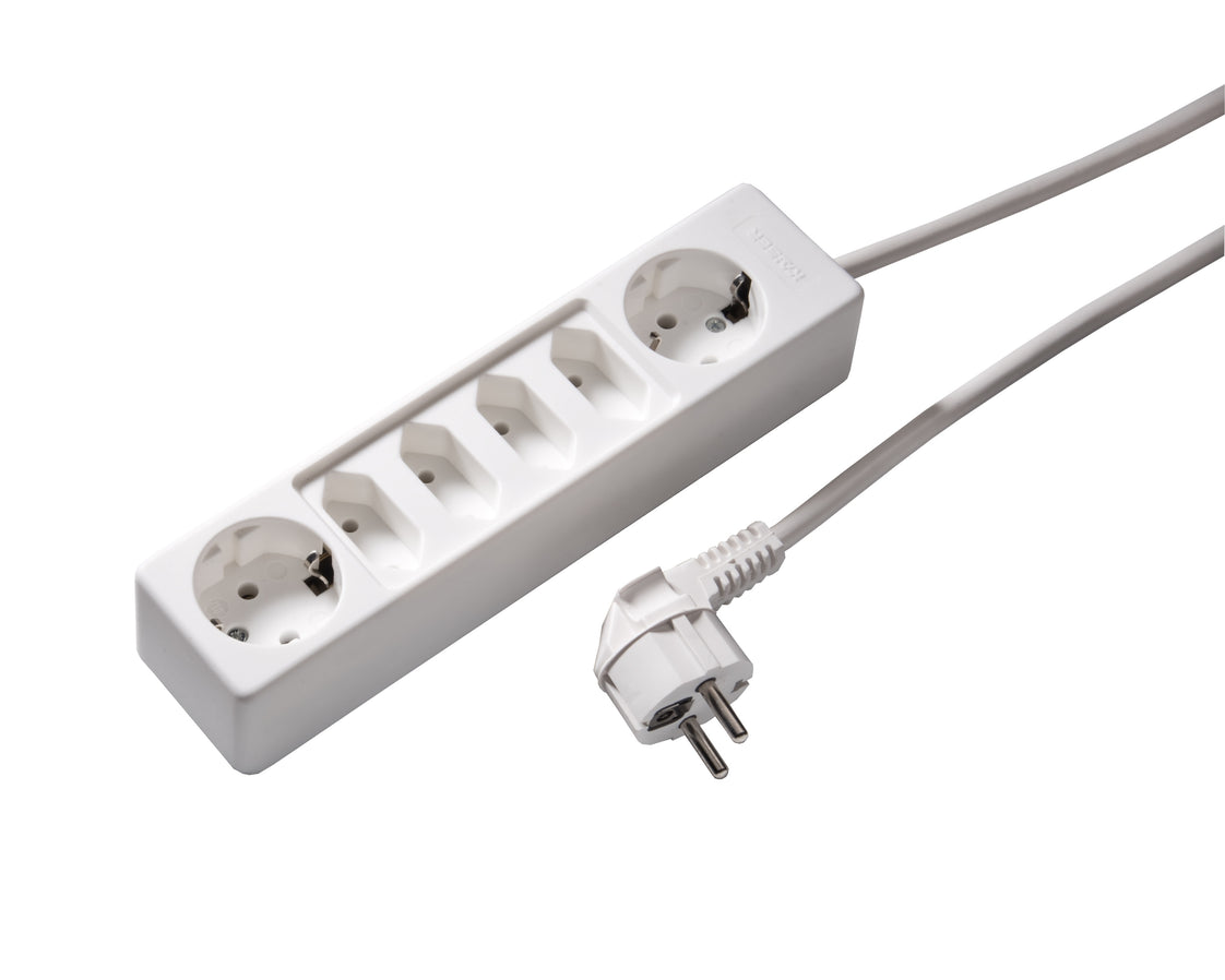 Martin Kaiser Prise 6 voies avec 2 prises Schuko 4 Euro Câble 1.5m (Prise européenne) - 1012ZL/15W/kws [10 Pieces]