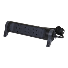 Prise Legrand Premium 3x2P+A noire avec cordon de 1,5m (Prise européenne) - 694528 [5 Pièces]