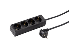 Martin Kaiser 4-Way Socket 45 Degree 3m Cable Black (Prise européenne) - 1046ZL3-15W/sw [10 Pieces]