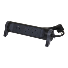 Prise Legrand Premium 3x2P avec cordon de 1,5m - Noir (Prise européenne) - 049445 [5 Pièces]