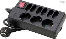 Kopp Switched Socket Outlet 9-Way Black Grounded - 129805005 [10 Pieces]