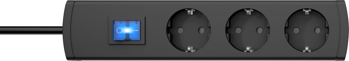 Kopp Universal Plus 3 Outlet Switch Antracite Cord 1.4m - 232505009 [4 Pieces]