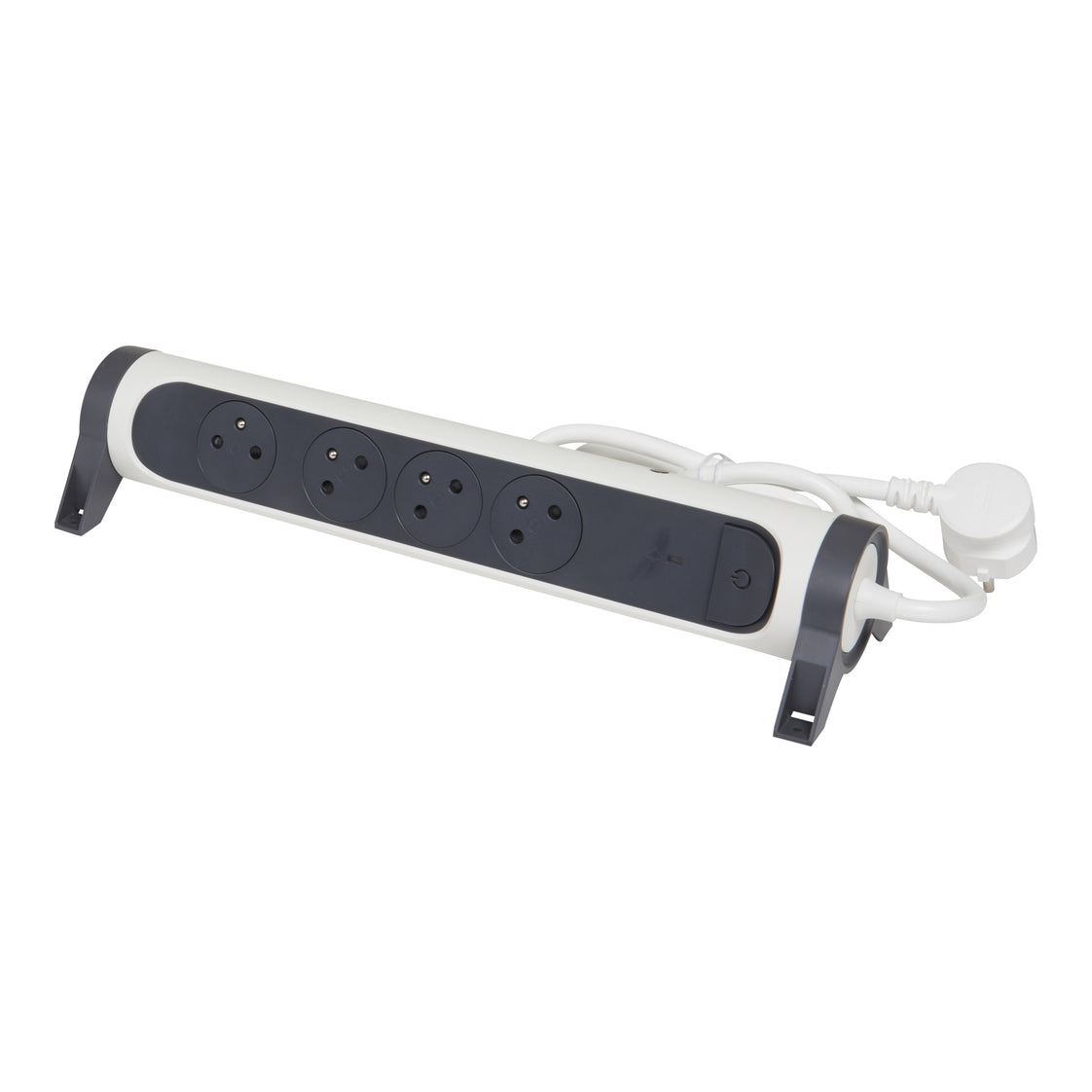 Legrand Premium Prise automatisee 4x2P+Terre 1.5m Noir-Blanc (Prise européenne) - 049440 [5 Pièces]