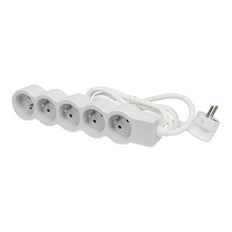 Legrand Prise Standard 5x2P Avec Terre 1.5m Blanc-Gris 49481 (Prise européenne) - 049481 [10 Pièces]