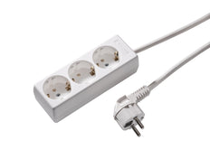 Martin Kaiser 3-Way Socket Earthing Contact Cable 1.5m Arctic White (Prise européenne) - 1030ZL/15W/kws [10 Pieces]