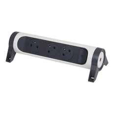 Prise Legrand Premium 3x2P avec terre sans cordon Noir-Blanc (Prise européenne) - 049464 [5 Pièces]