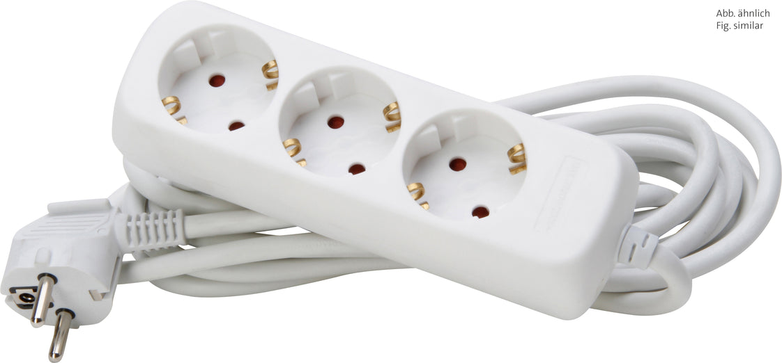 Kopp 3-Way Artic White Table Socket With 5m Cord - 128690659 [10 Pieces]