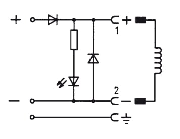 Connecteur 12-24V DC (DIN - A) Avec Diode de Récupération et Protection de La Polarité - Burkert 2508 008373