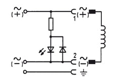 Connecteur 100-120V AC/DC (DIN - A) Avec LED - Burkert 2508 008361