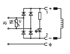 Connecteur 12-24V AC/DC (DIN - A) Avec LED de Redressement et Varistor - Burkert 2508 008363