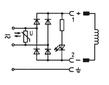 Connecteur 200-240V AC/DC (DIN - A) Avec LED de Redressement et Varistor - Burkert 2508 008366