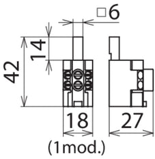 Dehn 3x16mm Pin-Shaped Terminal For Through-Wiring - 900588 [4 Pieces]
