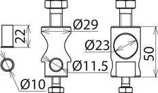 Boulon de fixation en aluminium Dehn avec alésage de 11mm et 23mm - 105229 [10 pièces]
