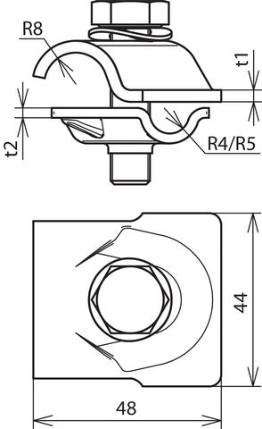 Dehn MV Clamp 8-10/16mm Acier Inoxydable Avec Vis Hexagonale - 392059