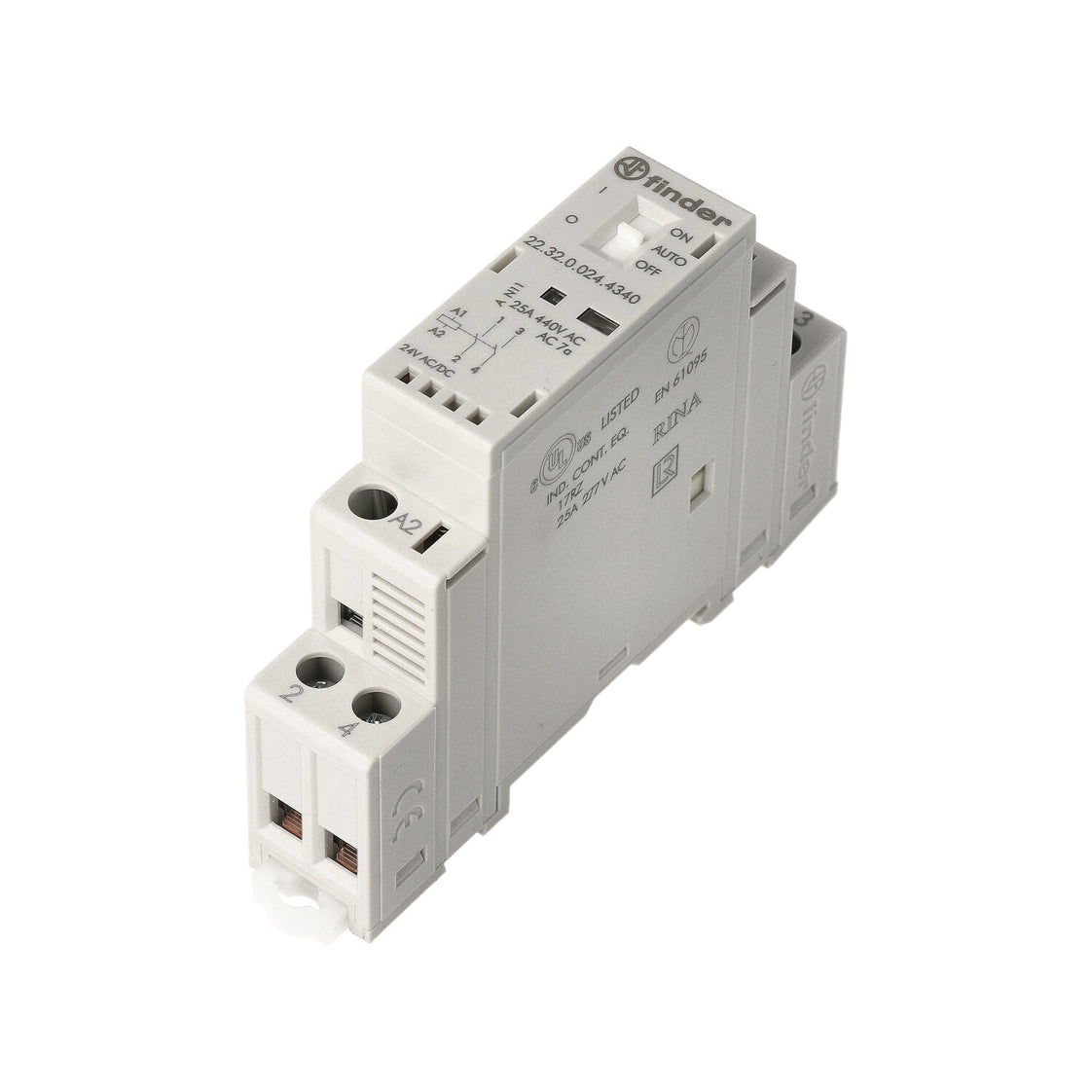 Finder 22.32 Contacteur Modulaire 25A 24V CA/CC 2NO - 22.32.0.024.4340