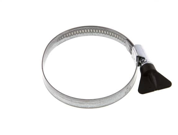 Collier de serrage 60 - 80 mm avec une bande de 12 mm en acier galvanisé et une poignée papillon - Norma [5 pièces].