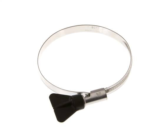 Collier de serrage 60 - 80 mm avec une bande de 9 mm en acier inoxydable 304 et une poignée papillon - Norma [2 Pièces].
