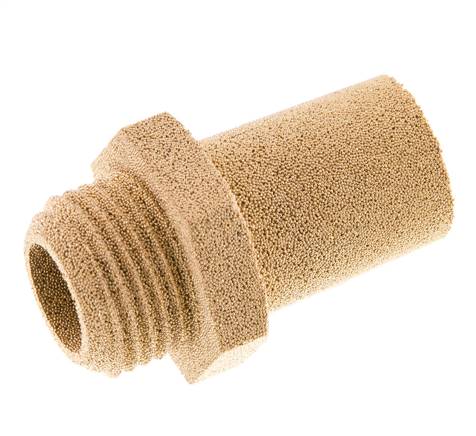 Silencieux Pneumatique en Bronze Fritté G1/2'' Raccord Hexagonal