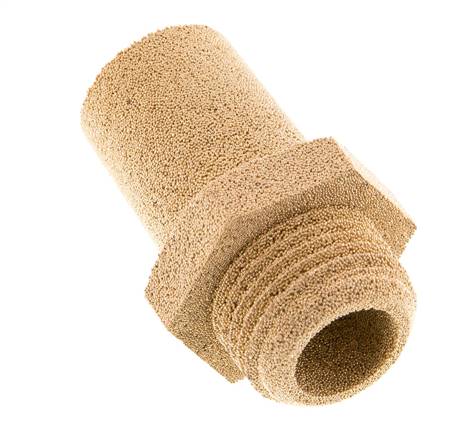 Silencieux Pneumatique en Bronze Fritté G1/2'' Raccord Hexagonal
