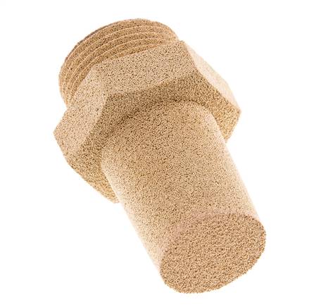 Silencieux Pneumatique en Bronze Fritté G3/4'' Raccord Hexagonal