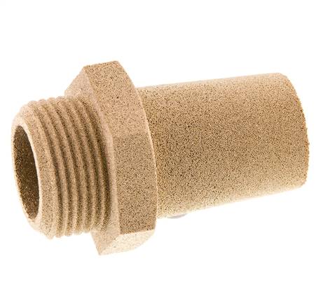 Silencieux Pneumatique en Bronze Fritté G1'' Raccord Hexagonal