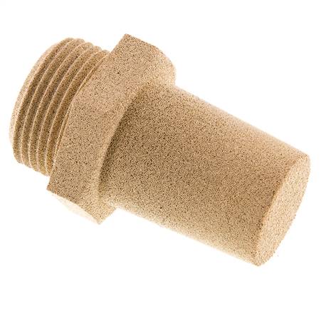 Silencieux Pneumatique en Bronze Fritté G1'' Raccord Hexagonal