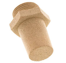 Silencieux Pneumatique en Bronze Fritté G1'' Raccord Hexagonal