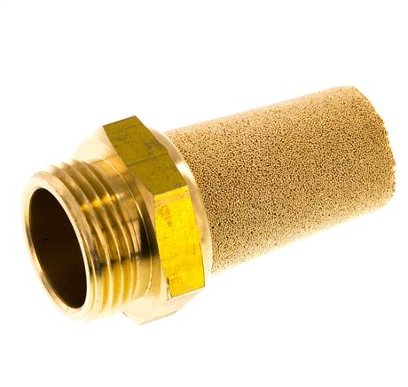 Silencieux Pneumatique en Bronze Fritté G3/4'' Raccord en Laiton