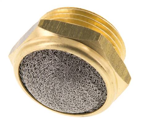 Silencieux Pneumatique Compact en Laiton G3/4'' 1.4301 Maille Métallique