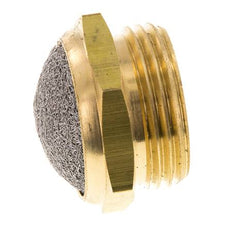 Silencieux Pneumatique Compact en Laiton G1'' 1.4301 Maille Métallique