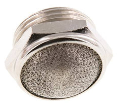 Silencieux Pneumatique Compact en Laiton Nickelé G1'' 1.4301 Maille Métallique