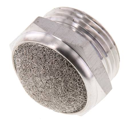 Silencieux Pneumatique Compact en Acier Inoxydable G1'' 1.4301 Maille Métallique