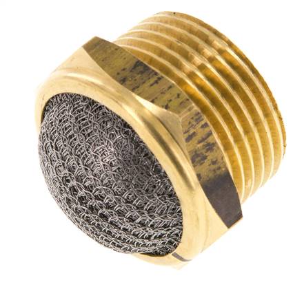 Silencieux Pneumatique Compact en Laiton NPT 1'' 1.4301 Maille Métallique