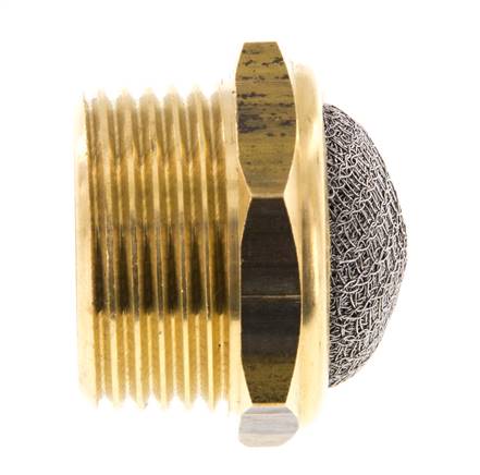 Silencieux Pneumatique Compact en Laiton NPT 1'' 1.4301 Maille Métallique