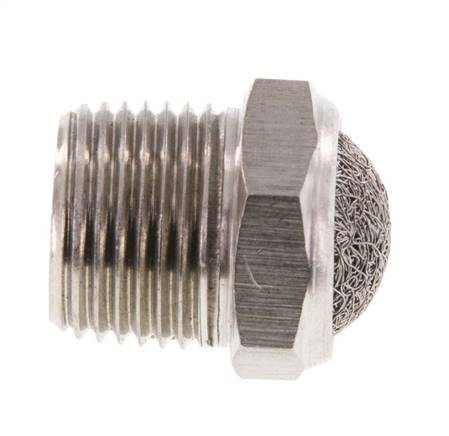 Silencieux Pneumatique Compact en Acier Inoxydable NPT 3/8'' 1.4301 Maille Métallique