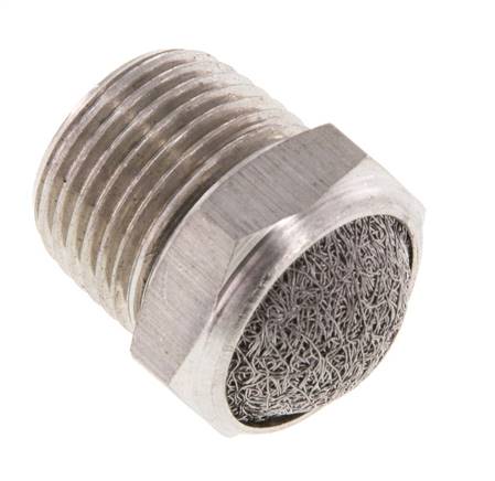 Silencieux Pneumatique Compact en Acier Inoxydable NPT 3/8'' 1.4301 Maille Métallique
